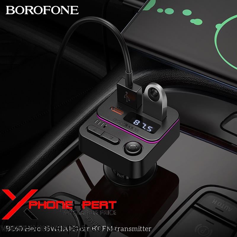 Borofone BC60 35W PD20W USB Type C Fast Car Charger FM transmitter - Image 2