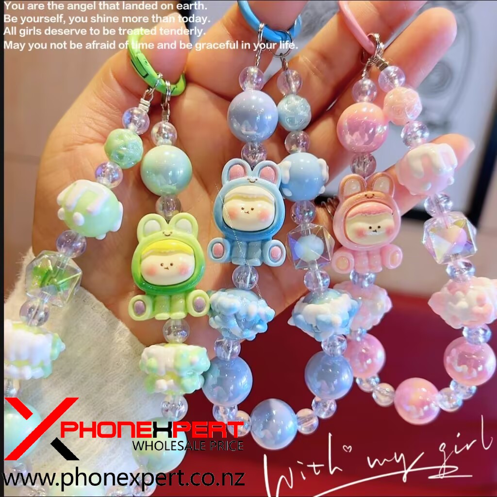 Cartoon Beaded Phone Wrist Strap Cellphone Lanyard - Image 2