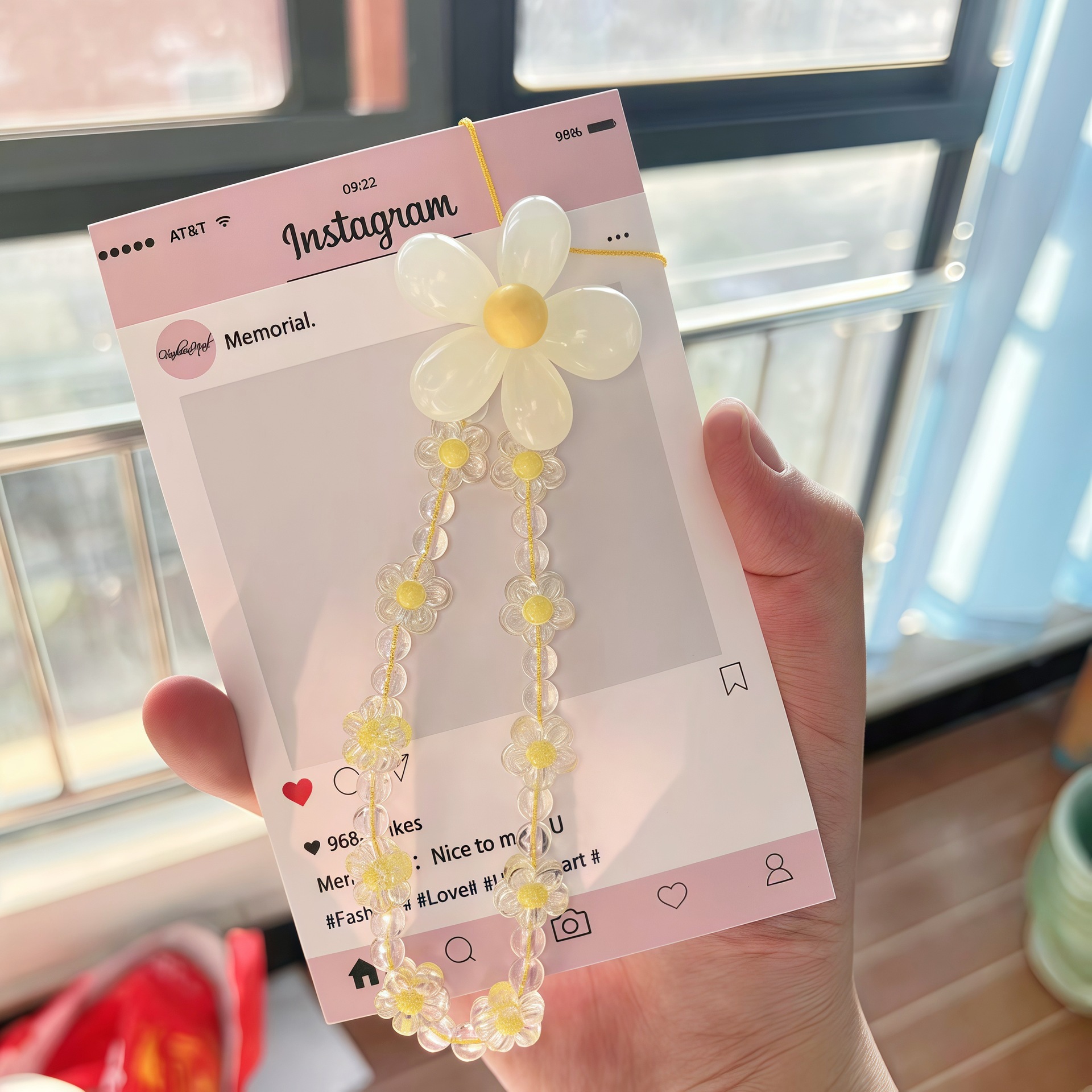 Macaron Flower beads Lanyard Wrist Fashion phone Strap - Image 7