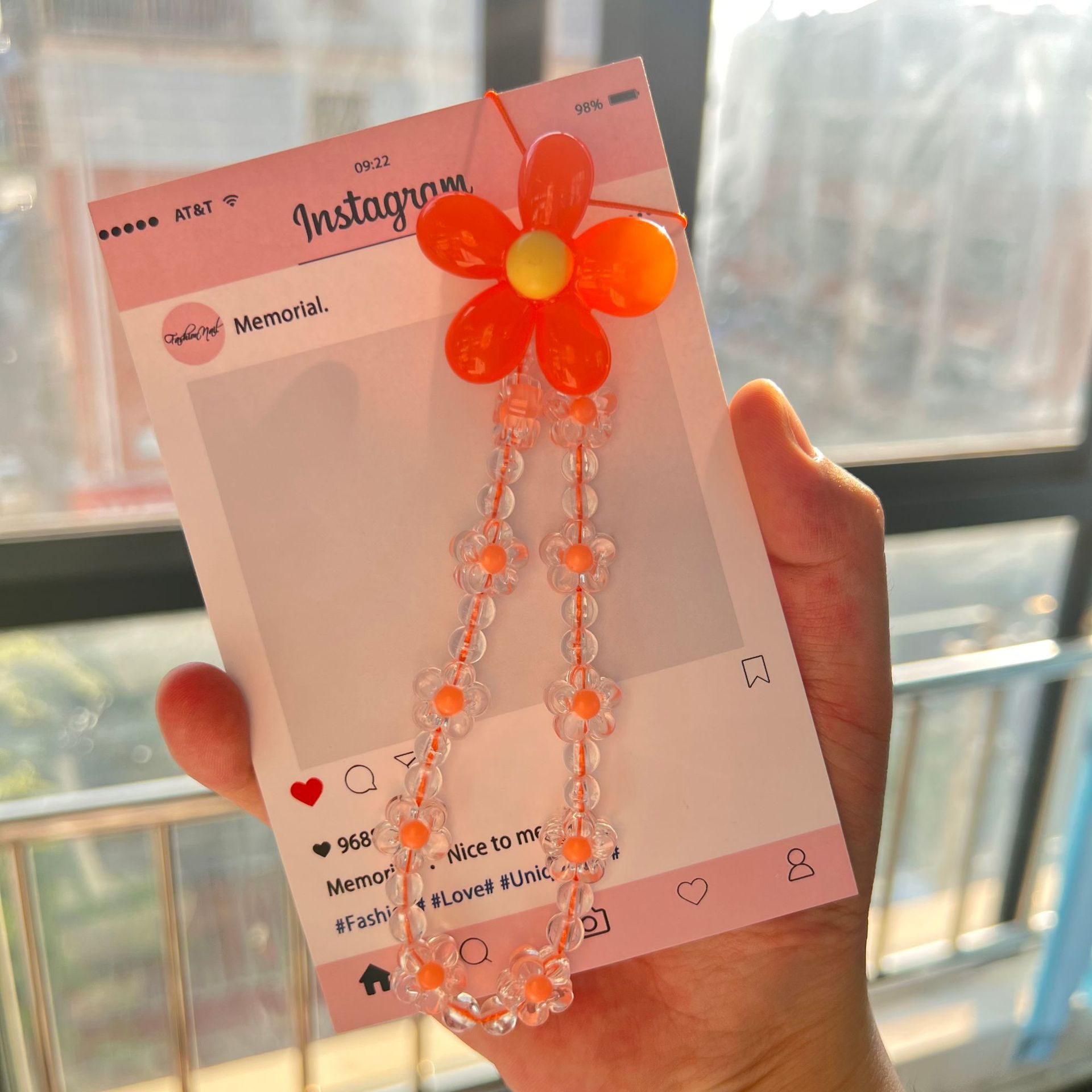 Macaron Flower beads Lanyard Wrist Fashion phone Strap - Image 6