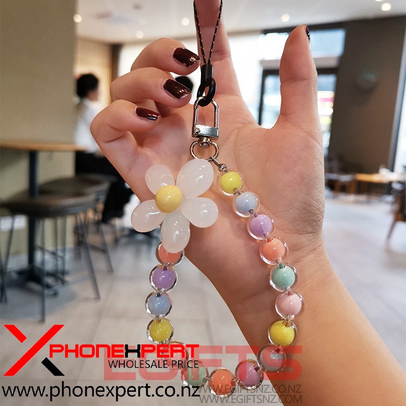 Macaron Mixed Color beads Lanyard Wrist Fashion phone Strap - Image 5
