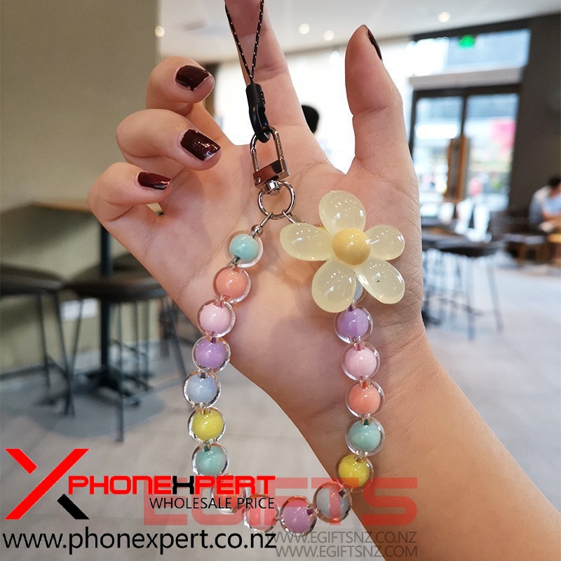 Macaron Mixed Color beads Lanyard Wrist Fashion phone Strap - Image 4