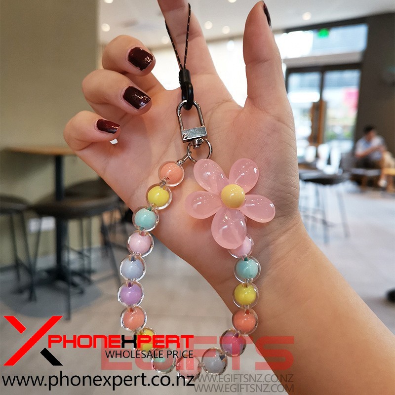 Macaron Mixed Color beads Lanyard Wrist Fashion phone Strap - Image 3