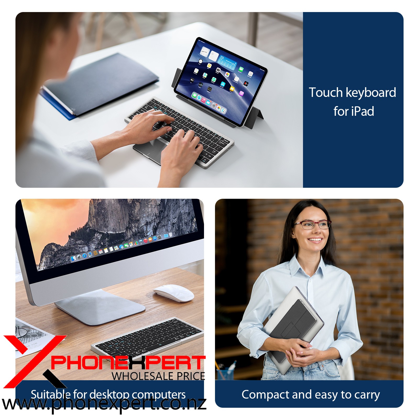 Wirless Keyboard Portable with touch pad - Image 3