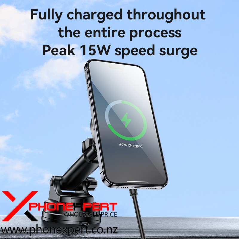 YESIDO Magnetic Car Phone Holder Magsafe 2in1 Wireless Charging - Image 4