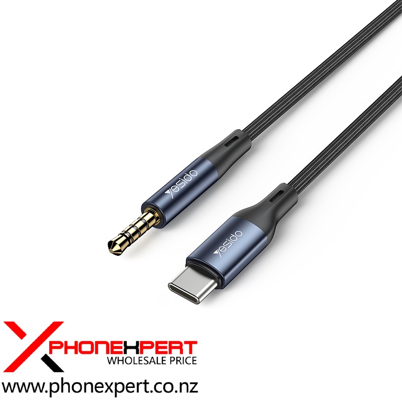 YESIDO YAU42 Alloy Nylon Cable USB Type-C To 3.5mm Aux Male Audio Adapter