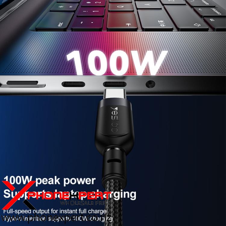 Yesido CA92 100W 5A USB-C / Type-C to Dual Type-C 2 in 1 Charging Cable - Image 9