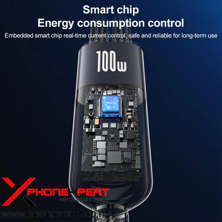 Yesido CA92 100W 5A USB-C / Type-C to Dual Type-C 2 in 1 Charging Cable - Image 8