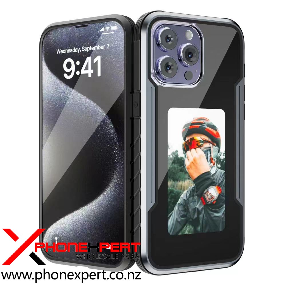 iPhone 16 Pro Max Tough Metal Smart Ink Screen Projection Case - Image 2