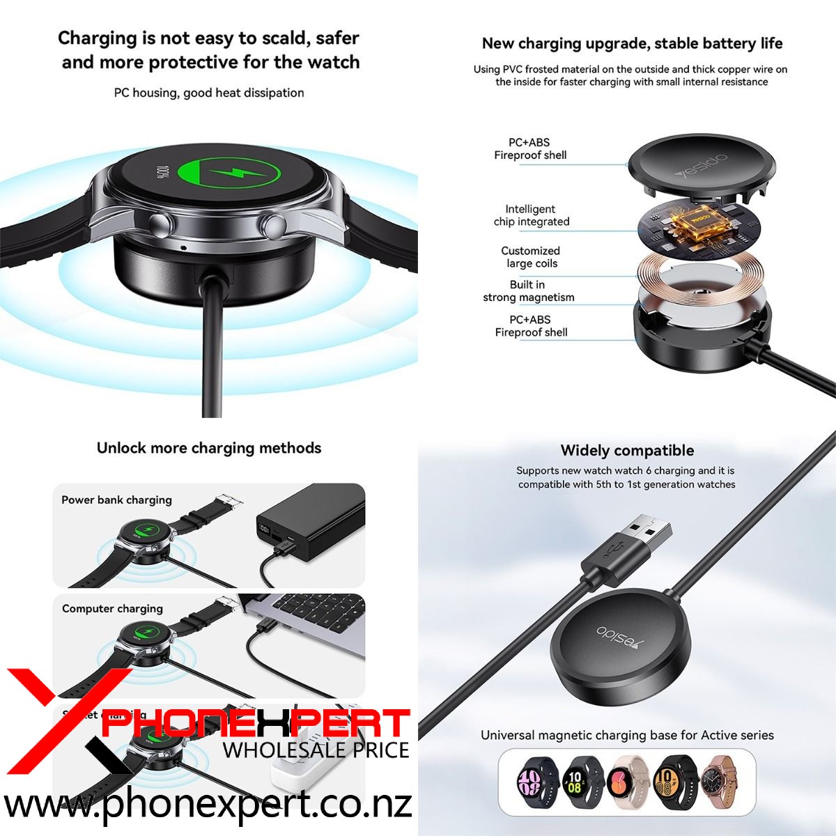 Yesido CA162 Magnetic Charging for Samsung Galaxy Watch - Image 3