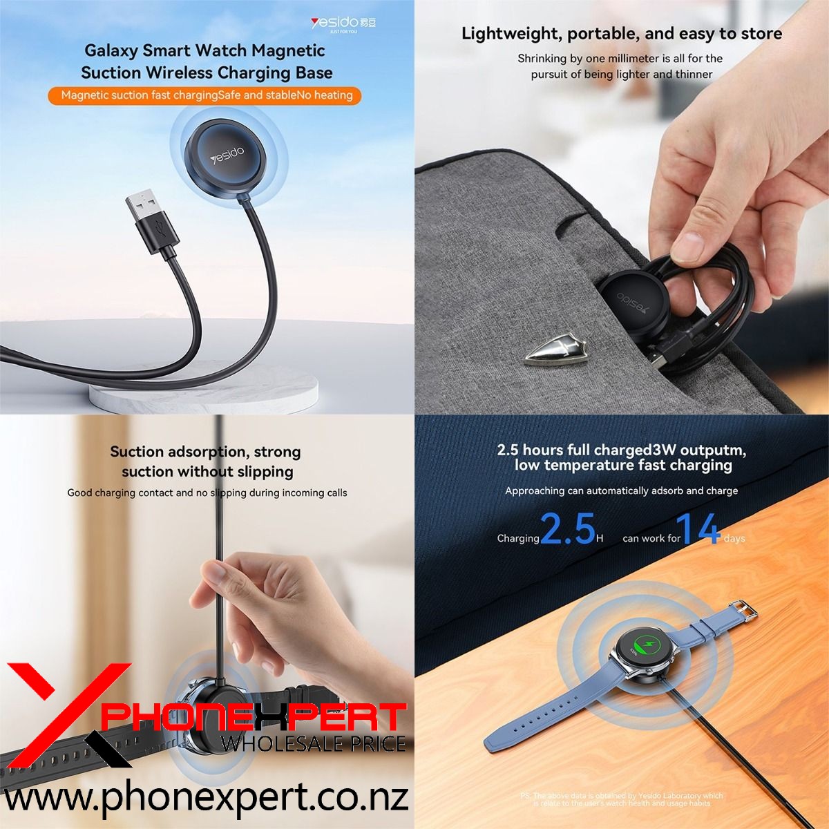 Yesido CA162 Magnetic Charging for Samsung Galaxy Watch - Image 2