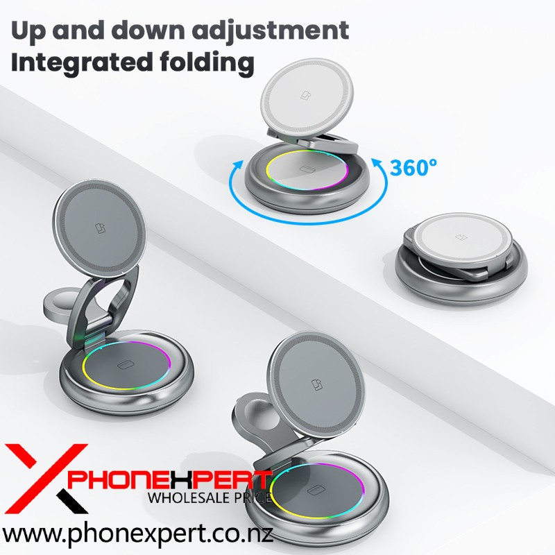 Folding Alloy Charging Station For iPhone Airpods iWatch - Image 5