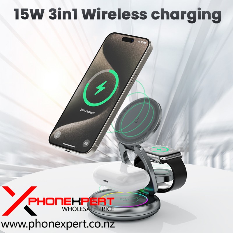 Folding Alloy Charging Station For iPhone Airpods iWatch - Image 4