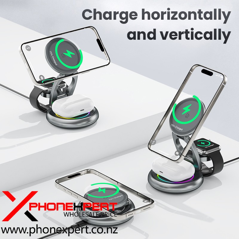 Folding Alloy Charging Station For iPhone Airpods iWatch - Image 3