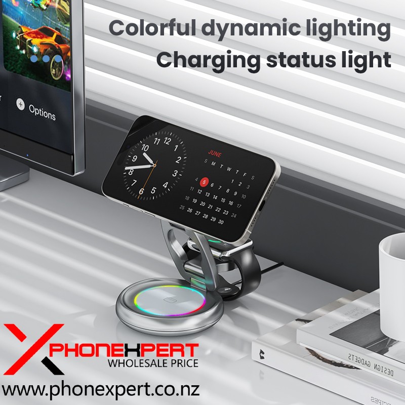 Folding Alloy Charging Station For iPhone Airpods iWatch - Image 2